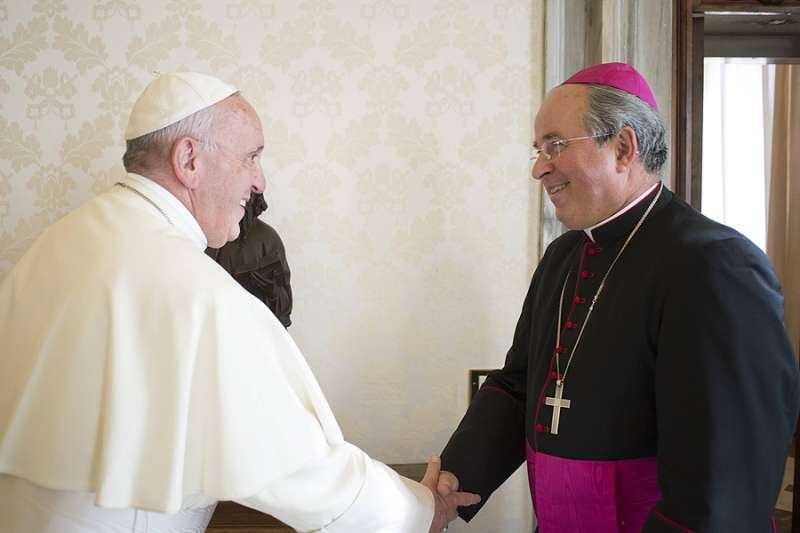 Pope Francis and Archbishop Ivan Jurkovic at Vatican City