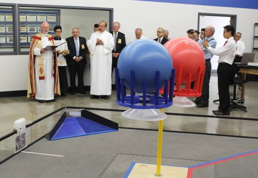 Dedication and blessing of the new Robotics Assembly and Competition Center at Bosco Tech on Sept. 8 by Bishop David G. O’Connell. (photo via facebook.com/weareboscotech)