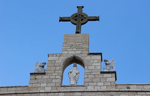 Cross atop the seminary in Beit Jala