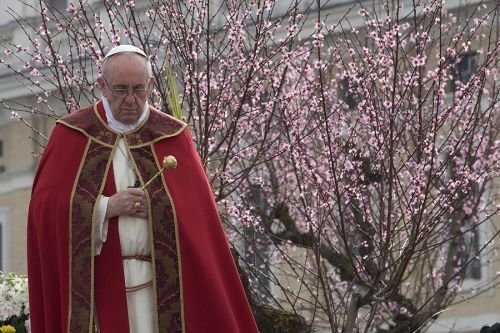 Pope Francis celebrates Palm Sunday Mass on March 24