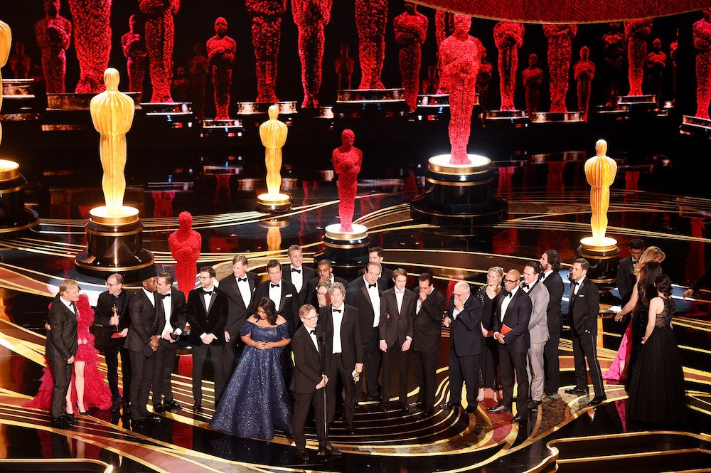 The cast and crew of “Green Book” accept the Best Picture award during the 91st Annual Academy Awards at Dolby Theatre Feb. 24. KEVIN WINTER/GETTY IMAGES