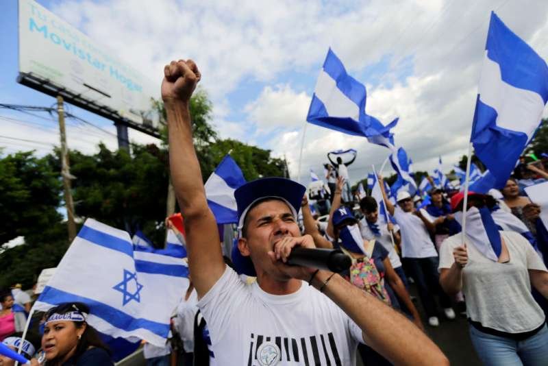 Protesters in Managua