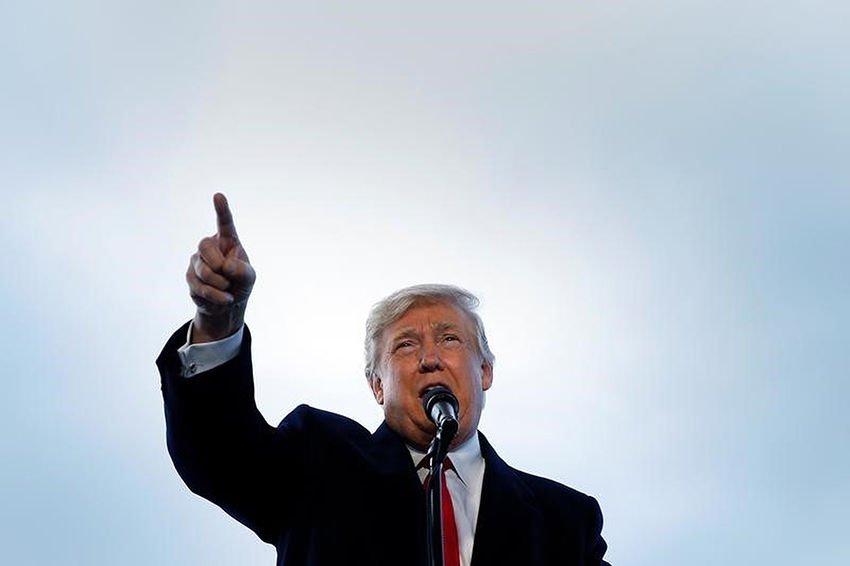 Donald Trump attends a campaign event in Wilmington