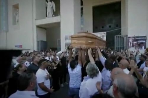 Screenshot of the funeral of Vittorio Casamonica.