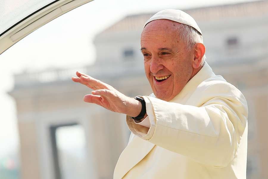 Pope Francis at the general audience in St. Peter's Square