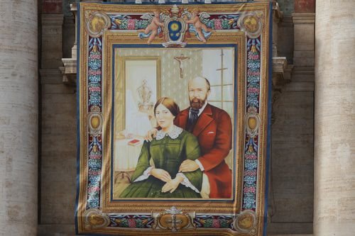 A tapestry of Blessed Louis and Zelie Martin