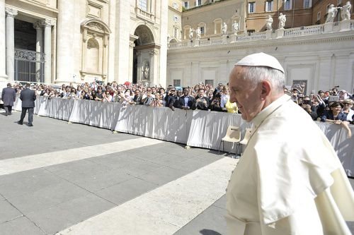 Pope Francis at the Wednesday general audience in St. Peter's Square on June 17