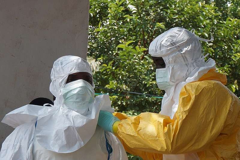 Ebola epicentre with workers in Africa. Credit: EU Civil Protection and Humanitarian Aid Operations CC BY NC ND 2.0.