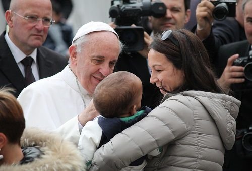 Pope Francis greets the ill and disabled during his General Audience Nov. 13