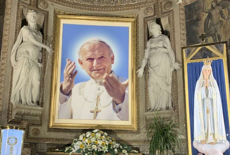 The Church of Santo Spirito in Sassia has a side chapel dedicated to St. John Paul II. Credit: Courtney Grogan/CNA.