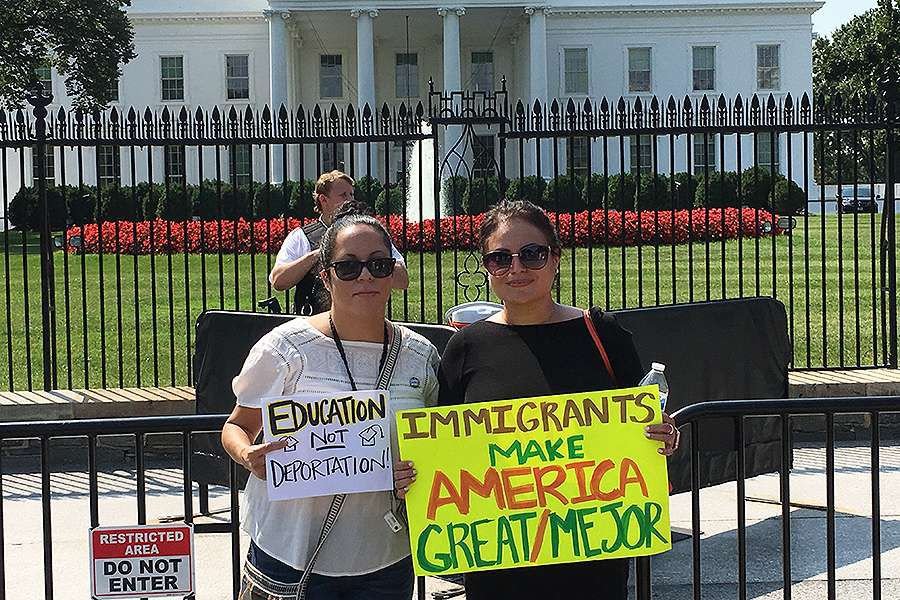 Protests against the end of DACA at the White House on Sept. 5
