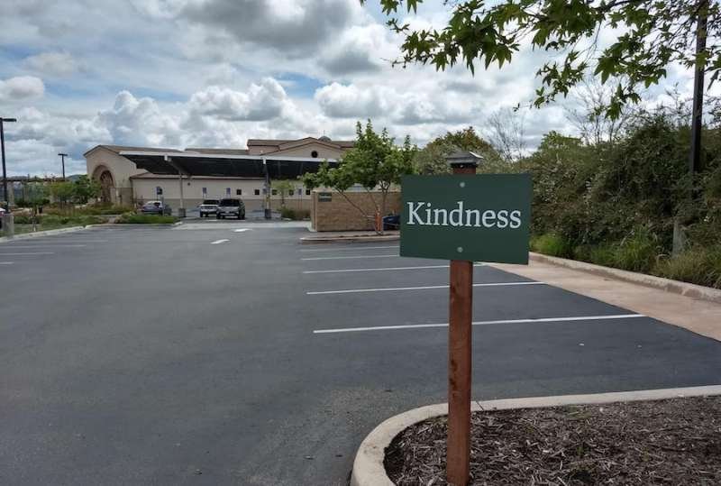 Parking lot sign at Our Lady of Mount Carmel parish. Courtesy of Our Lady of Mount Carmel parish.