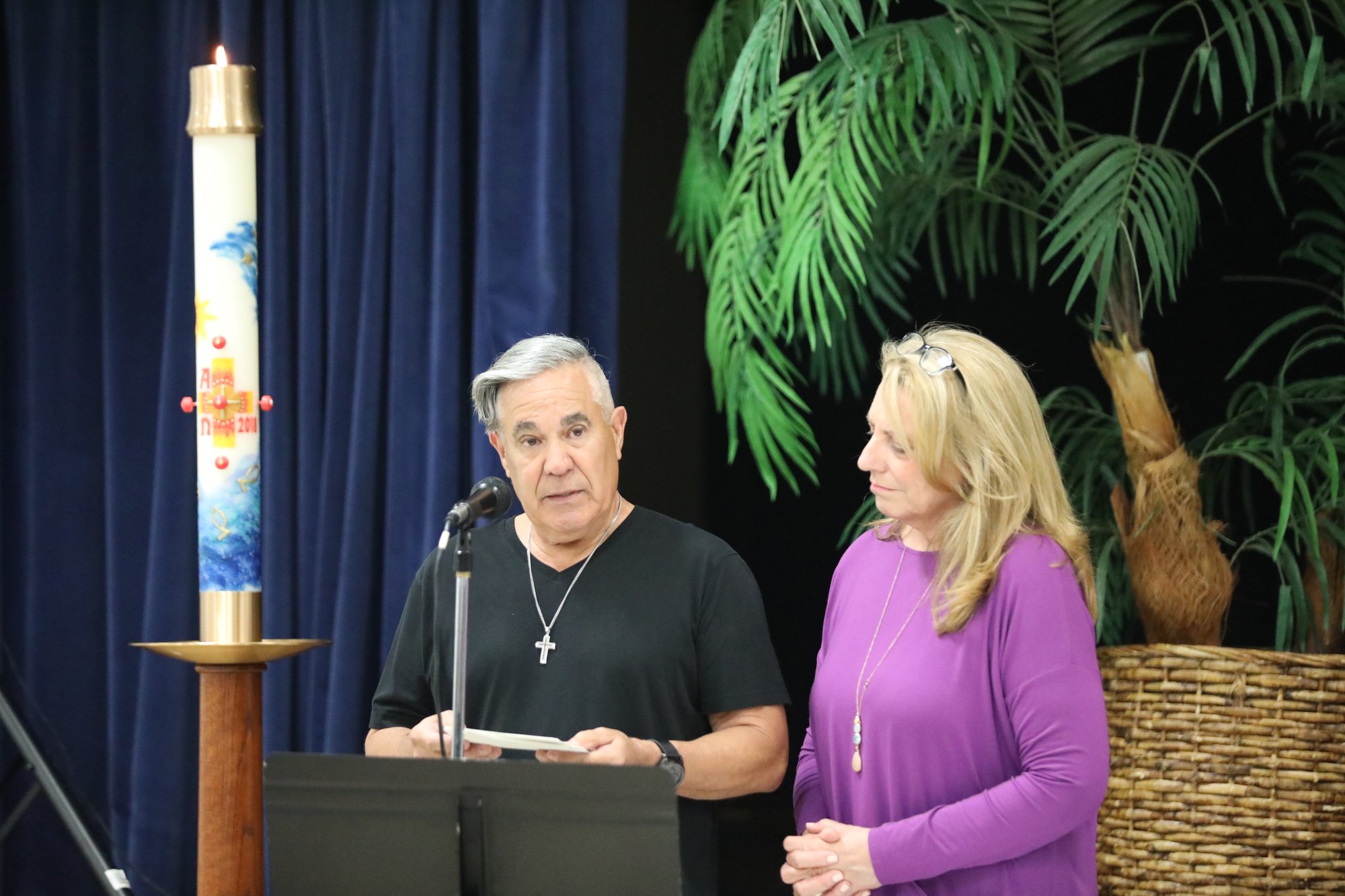 Abuse victim-survivor "Joe" and Victims Assistance Ministry Coordinator Heather T. Banis spoke at the Victim Survivor Listening Session at St. Dorothy’s Church in Glendora Thursday