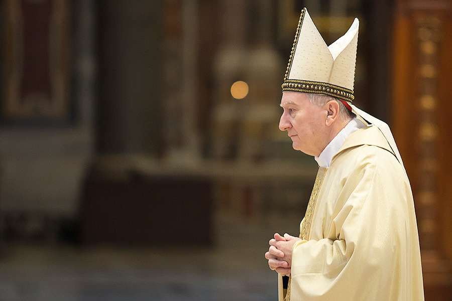 Cardinal Pietro Parolin says Mass in St. Peter's Basilica