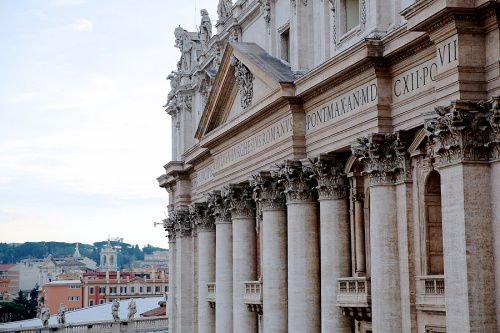 A view of the facade of St. Peter's Basilica from the Vatican's Apostolic Palace