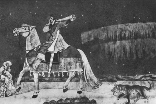 'Kullervo marches to war' by Akseli Gallen-Kallela (1865-1931). Public domain