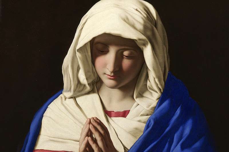 Virgin Mary by Sassoferrato. Public Domain.