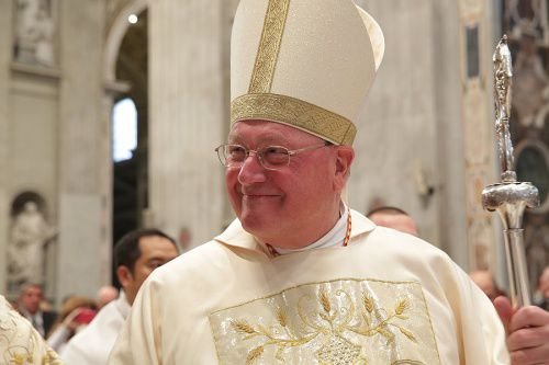 Cardinal Timothy Dolan of New York at a Mass of diaconal ordination said at St. Peter's Basilica