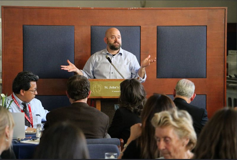 Professor O. Carter Snead speaks at the Notre Dame Vita Institute program at St. John's Seminary in Camarillo