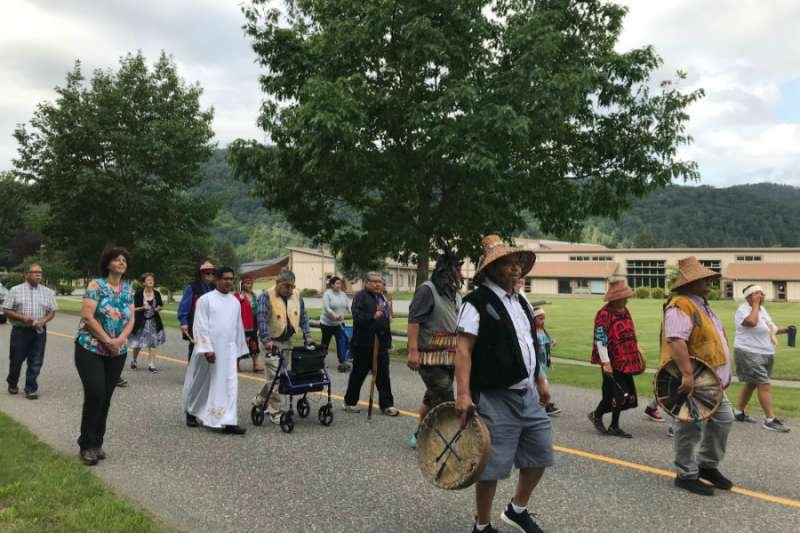 Catholics and First Nations people participate in a procession in Agassiz on St. Kateri Tekakwitha's feast day July 14. Courtesy: B.C. Catholic