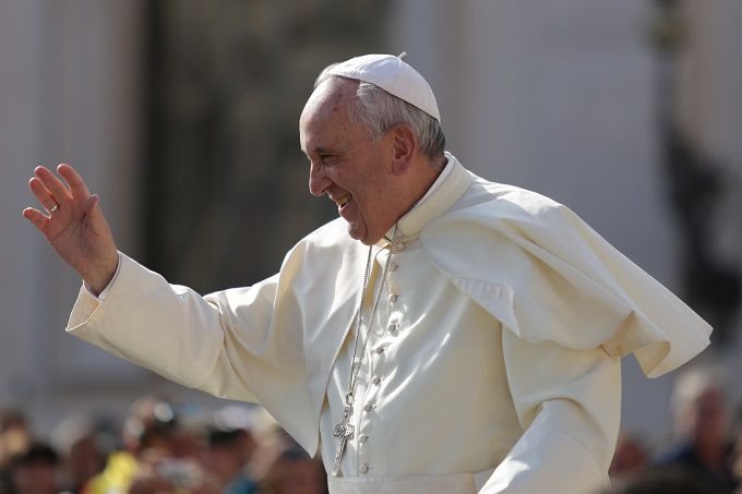 Pope Francis greets pilgrims in St. Peter's Square during his Sept. 9