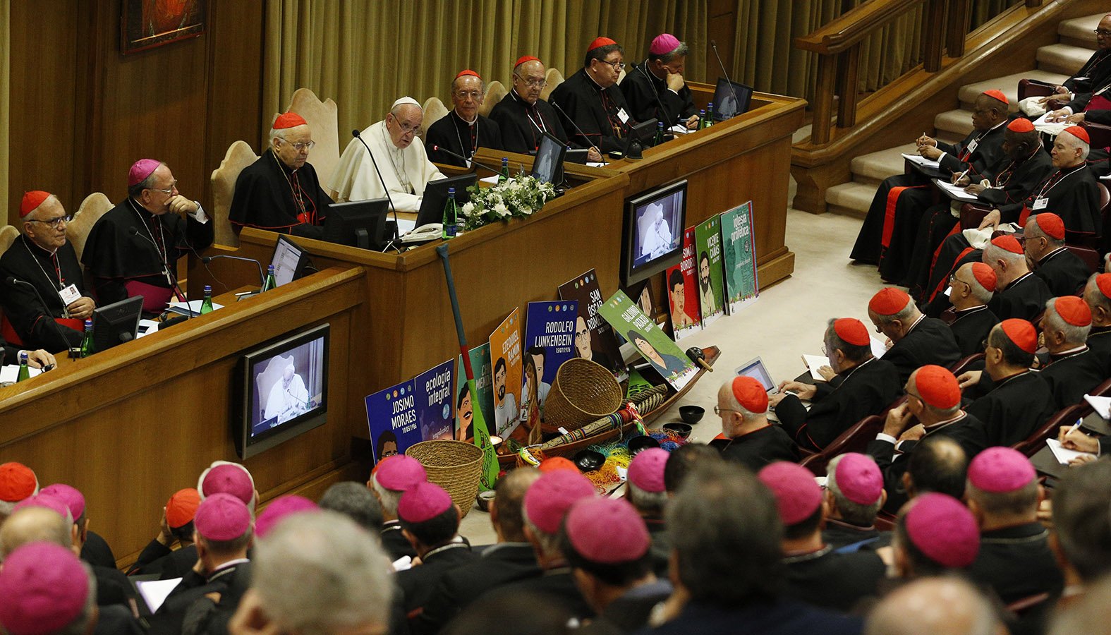 Pope Francis speaks at the start of the first session of the Synod of Bishops for the Amazon at the Vatican Oct. 7, 2019. (CNS photo/Paul Haring)