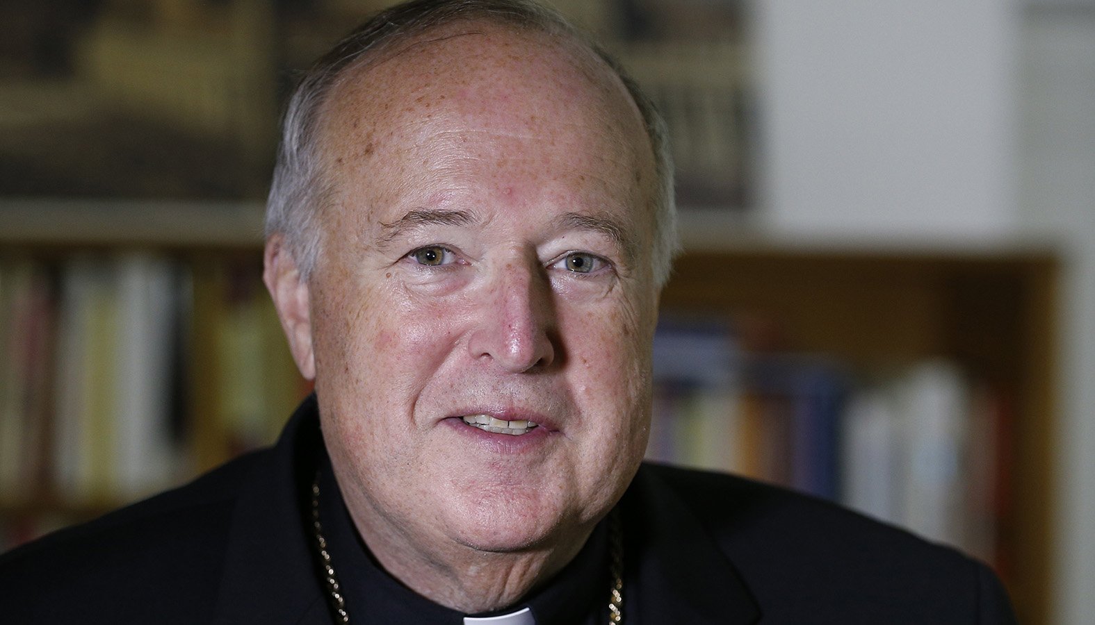 Bishop Robert W. McElroy of San Diego is pictured after an interview with Catholic News Service in Rome Oct. 27, 2019. CNS photo/Paul Haring)