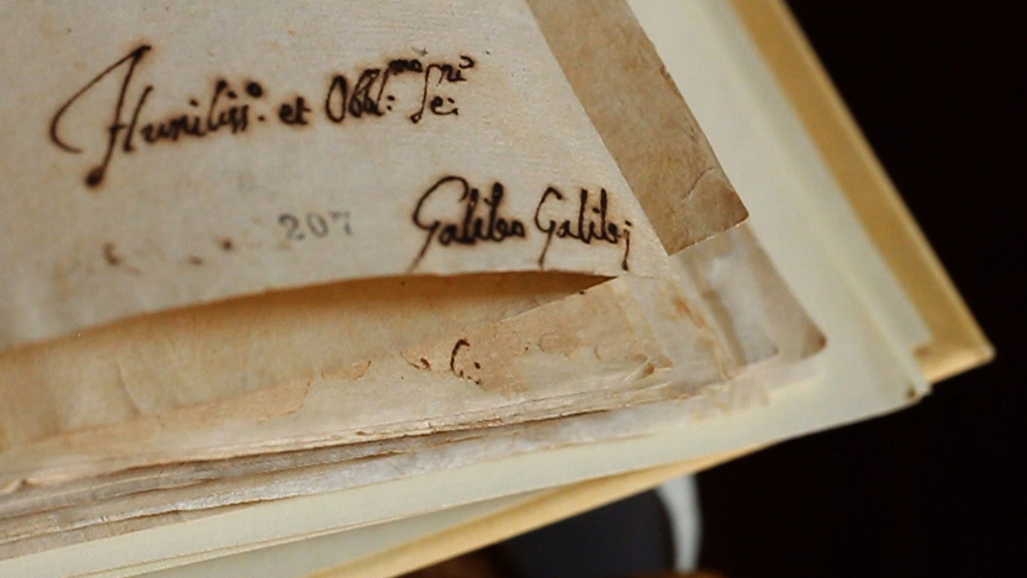 The signature of astronomer Galileo Galilei from the records of his trial is seen on a document in the Vatican Secret Archives. Citing the negative misinterpretations that the word "secret" implies, Pope Francis has changed the name of the archives to the Vatican Apostolic Archives. (CNS photo/Vatican Secret Archives)