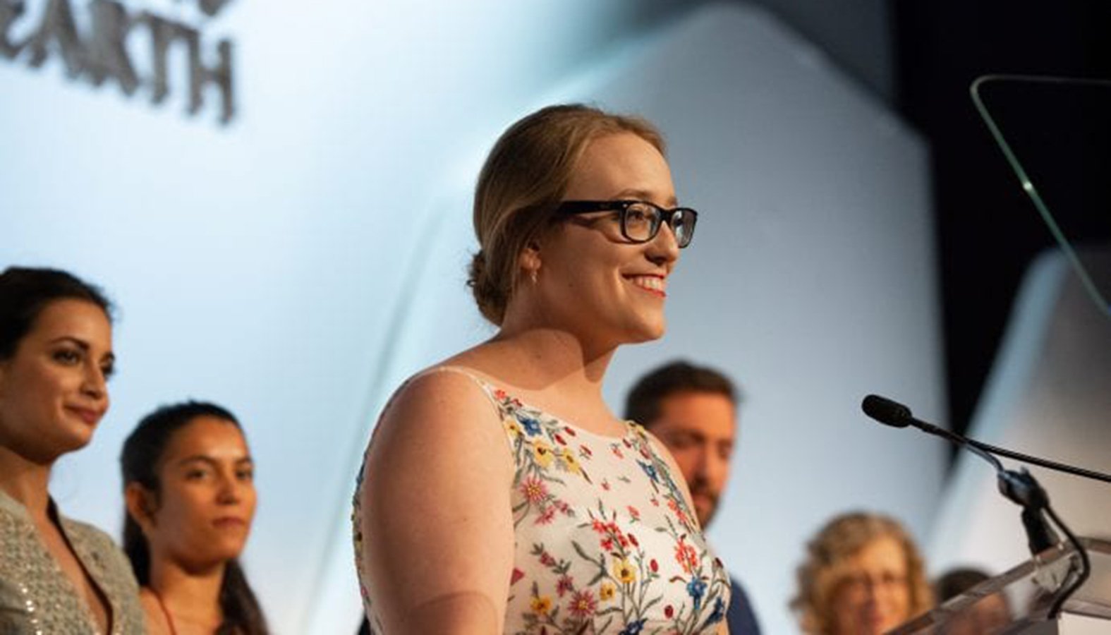 Molly Burhans, founder and executive director of Goodlands, receives the UN Young Champions of the Earth Award. (Courtesy of Jeffrey Bruno via Crux)