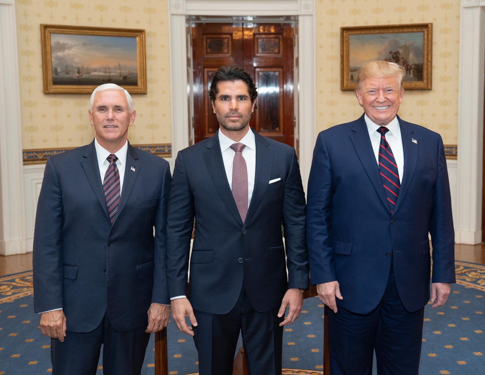 Vice President Pence, Eduardo Verástegui, and President Trump met to discuss DACA reform. (Official White House Photo)
