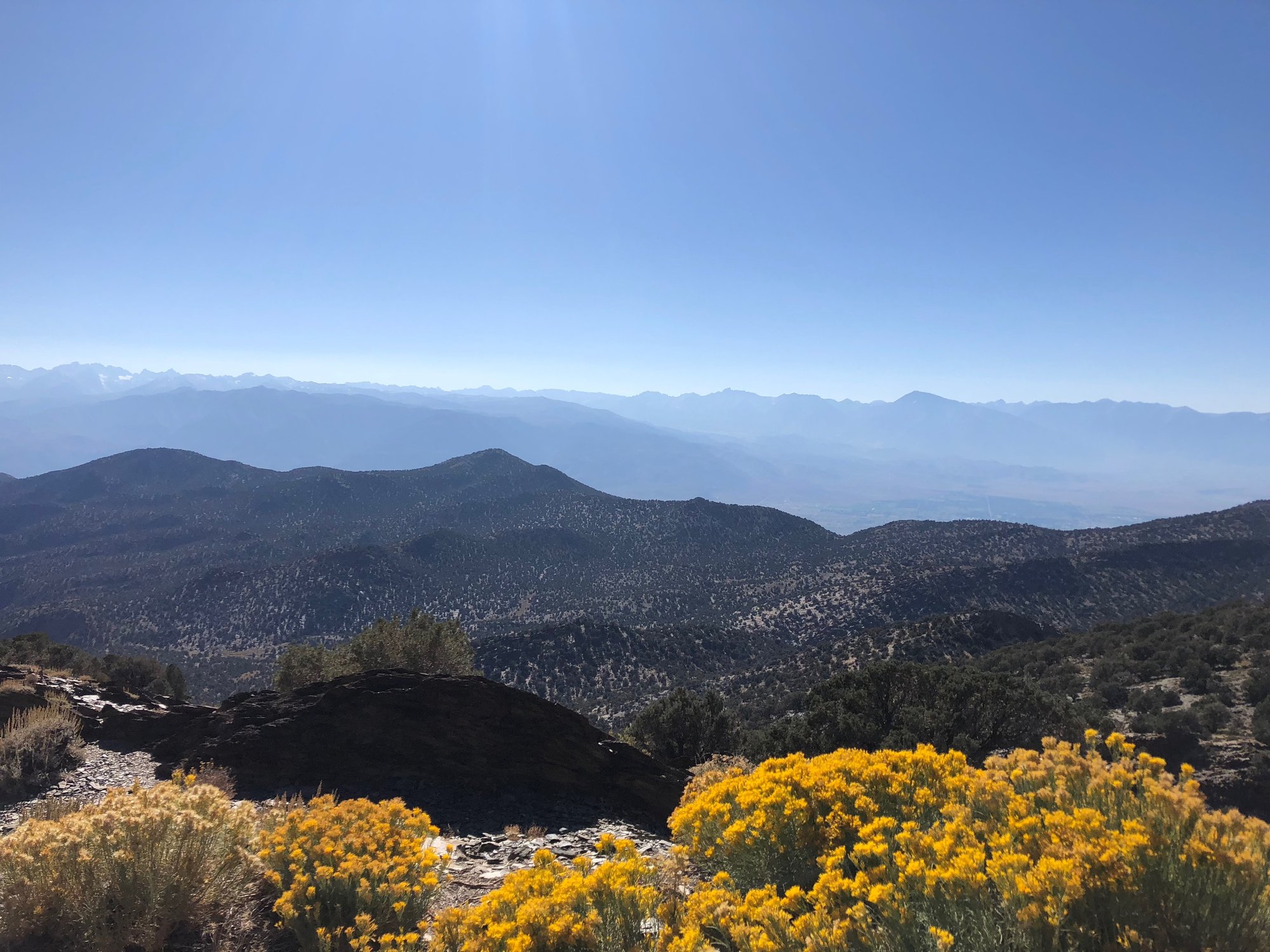 A White Mountain Road vista points a little south of the Visitor's Center and facing west, around 4 p.m. (Heather King)