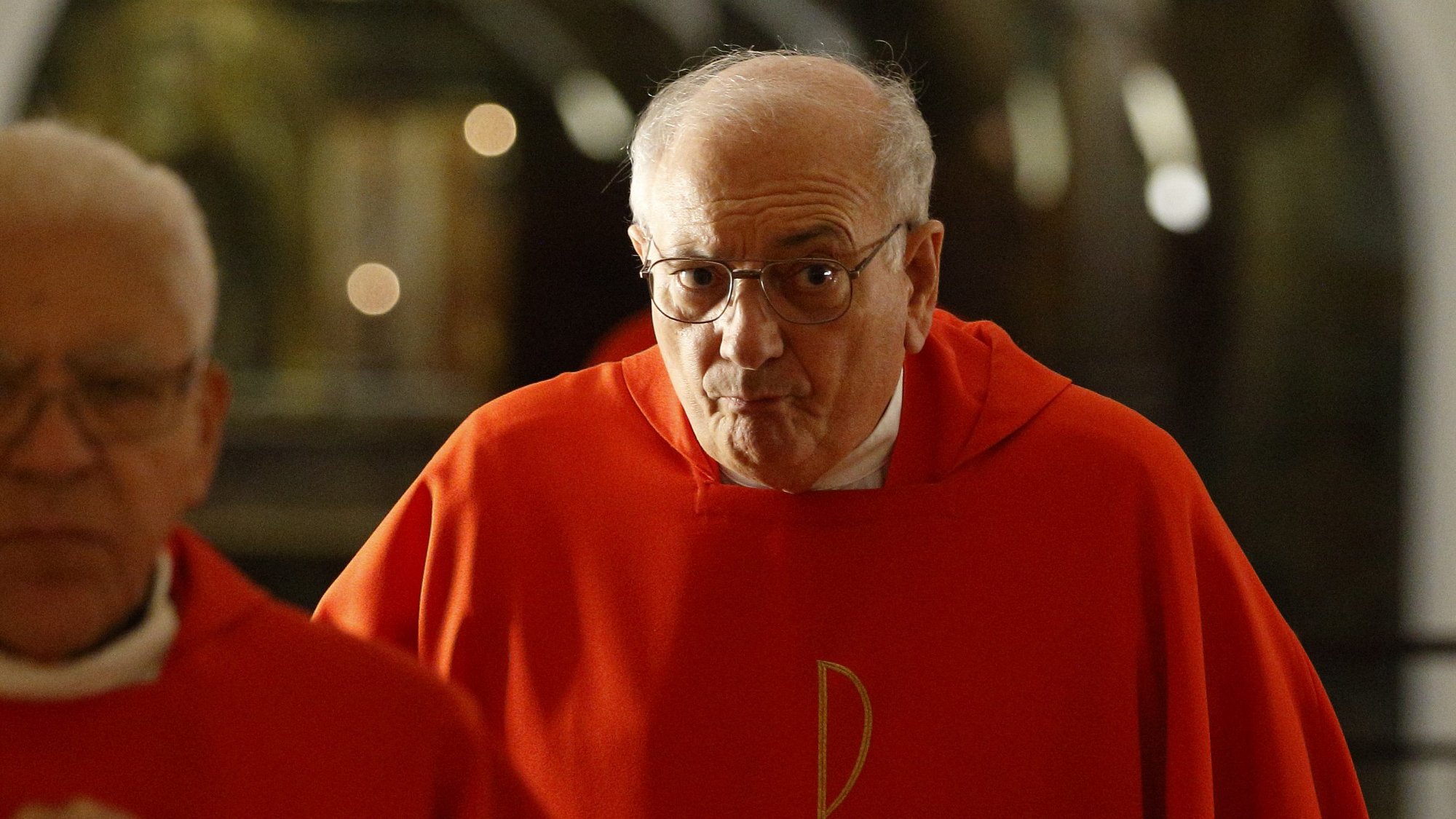 Bishop Nicholas A. DiMarzio of Brooklyn, center, is pictured while concelebrating Mass with U.S. bishops from the state of New York in the crypt of St. Peter's Basilica at the Vatican Nov. 14, 2019. The bishops were making their "ad limina" visits to the Vatican to report on the status of their dioceses to the pope and Vatican officials. (CNS photo/Paul Haring)