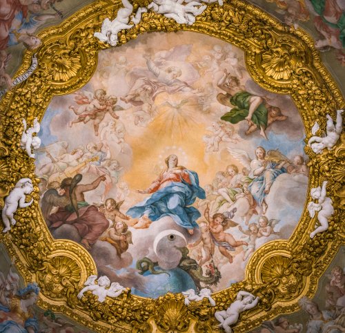 "The Immaculate Conception" by Giuseppe and Andrea Orazi in the dome of the Church of Santa Maria dell'Orto, in Rome, Italy. (Shutterstock)
