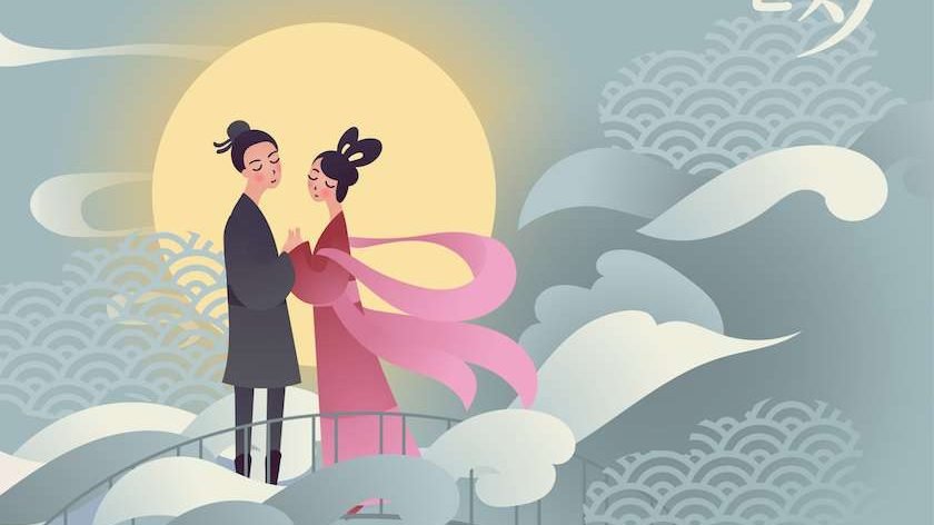 Illustration of the Japanese Tanabata mythology. (stournsaesh/Shutterstock via CNA)