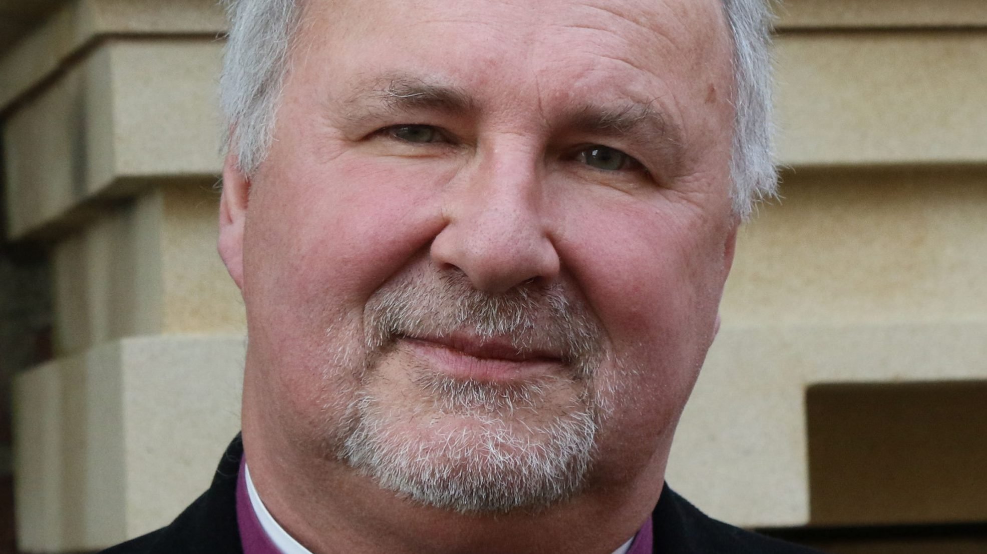 Bishop Gavin Ashenden of the Christian Episcopal Church will become a Catholic Dec. 22, 2019, at Shrewsbury Catholic cathedral in England. He is pictured in a Dec. 16 photo outside the cathedral. (CNS photo/courtesy Diocese of Shrewsbury)