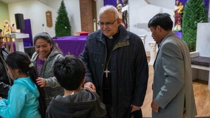 Cardinal Alvaro Ramazzini visits St. Anne's parish in Carthage, Mississippi. (Rich Kalonick/Catholic Extension)