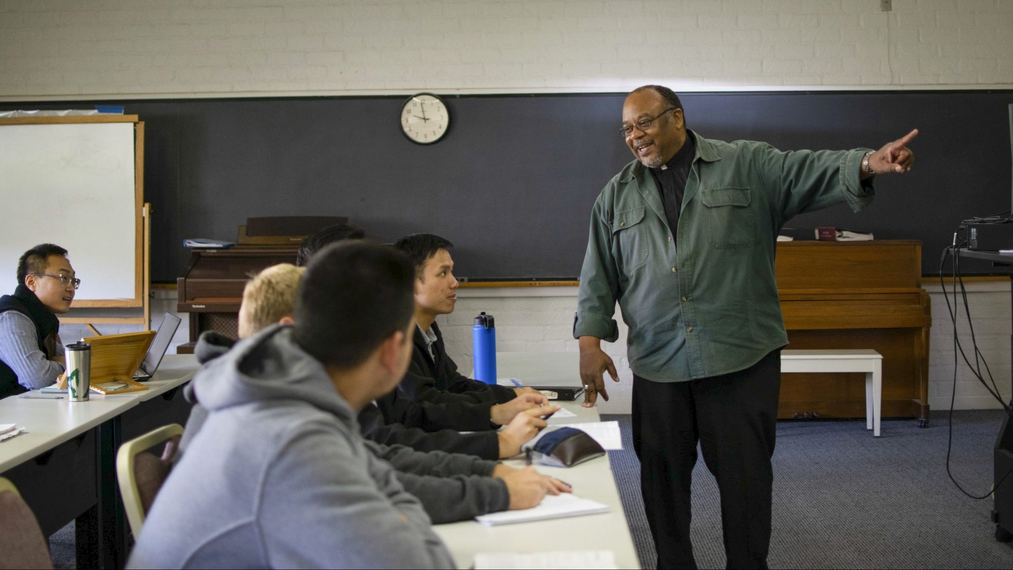Father Jeffrey Harvey teaches homiletics at St. John’s Seminary in Camarillo. (Joseph Morrell)