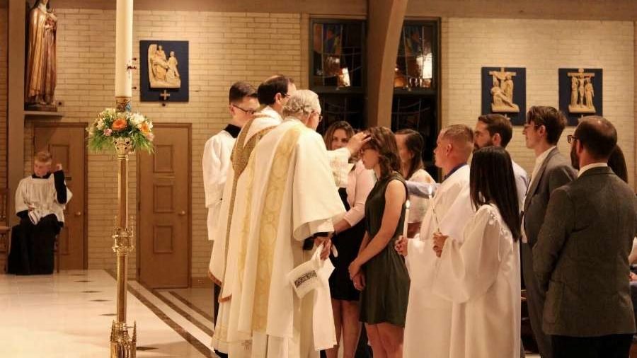 Juliana Pybus is confirmed at Holy Name Catholic Church in Sheridan, Colo., on Easter 2019. (Catholic News Agency)