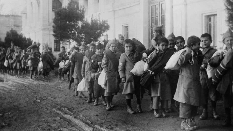 Armenian orphans being deported from Turkey, 1920. (Everrett Historical/Shutterstock via CNA)