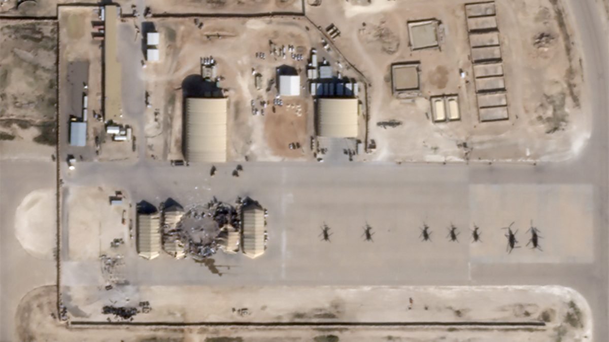 What appears to be new damage at al-Asad airbase in Iraq is seen in a satellite picture taken Jan. 8, 2020. Iran attacked two bases in Iraq that house American troops with a barrage of missiles in retaliation for the U.S. killing of an Iranian general Jan. 3. (CNS photo/Planet handout via Reuters)