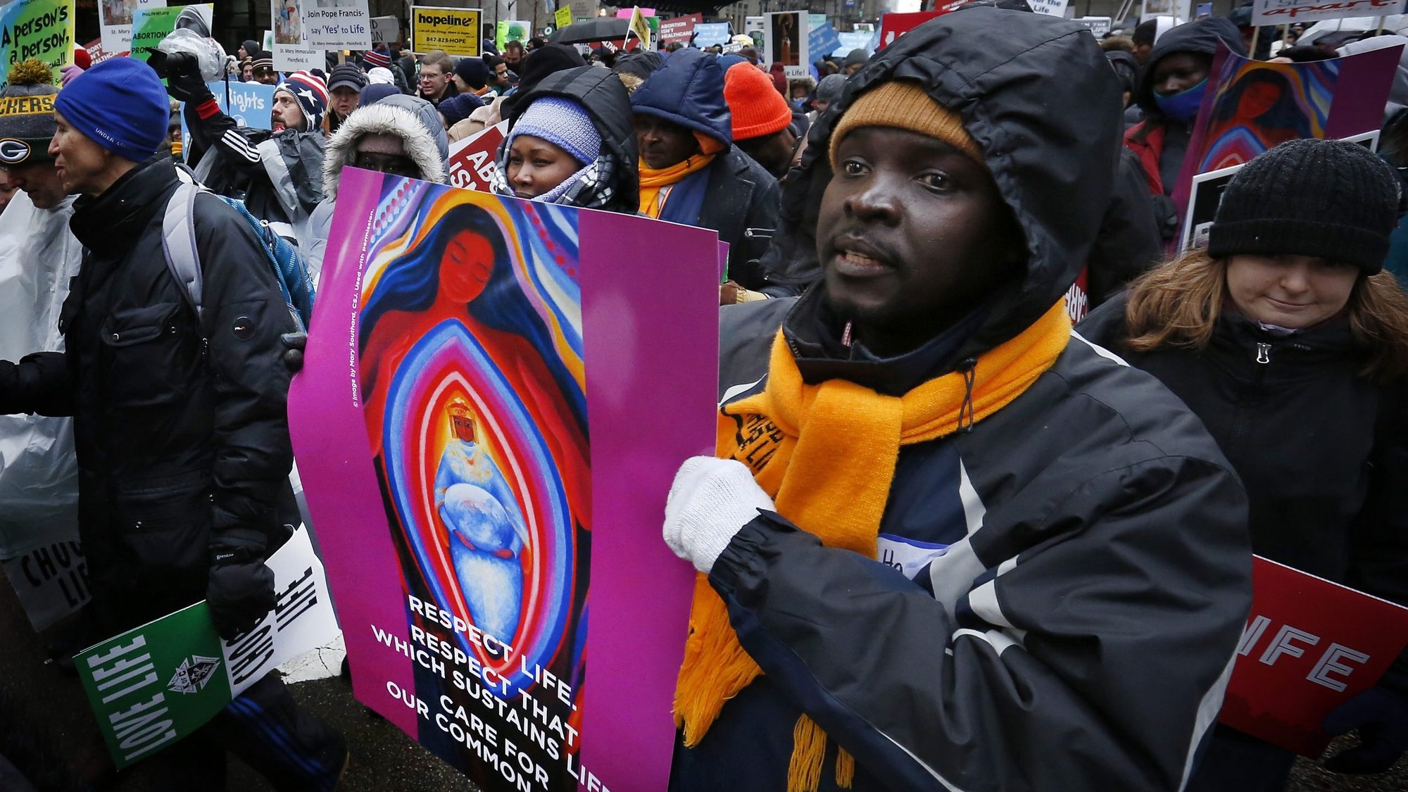 Pro-life advocates in Chicago are seen Jan. 11, 2020, during the city's March for Life. (CNS photo/Karen Callaway, Chicago Catholic)