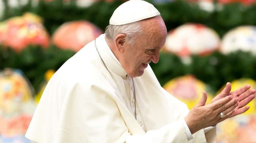 Pope Francis in the Pope Paul VI Hall, Dec. 13, 2017. (Daniel Ibanez/CNA)