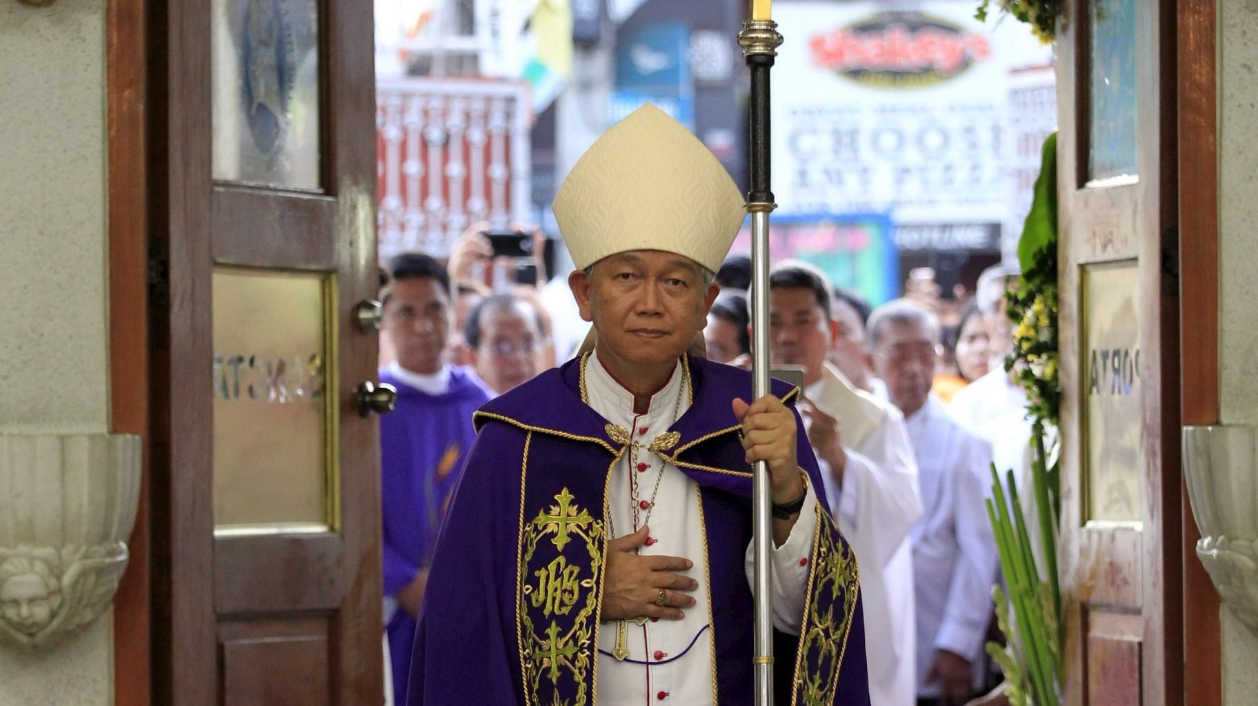 Auxiliary Bishop Broderick Pabillo of Manila, Philippines, is pictured in a Dec.13, 2015, photo. Pope Francis appointed Bishop Pabillo as the administrator of the Manila Archdiocese following the Feb. 9, 2020, departure of Cardinal Luis Antonio Tagle to assume a new post at the Vatican. (CNS photo/Romeo Ranoco, Reuters)