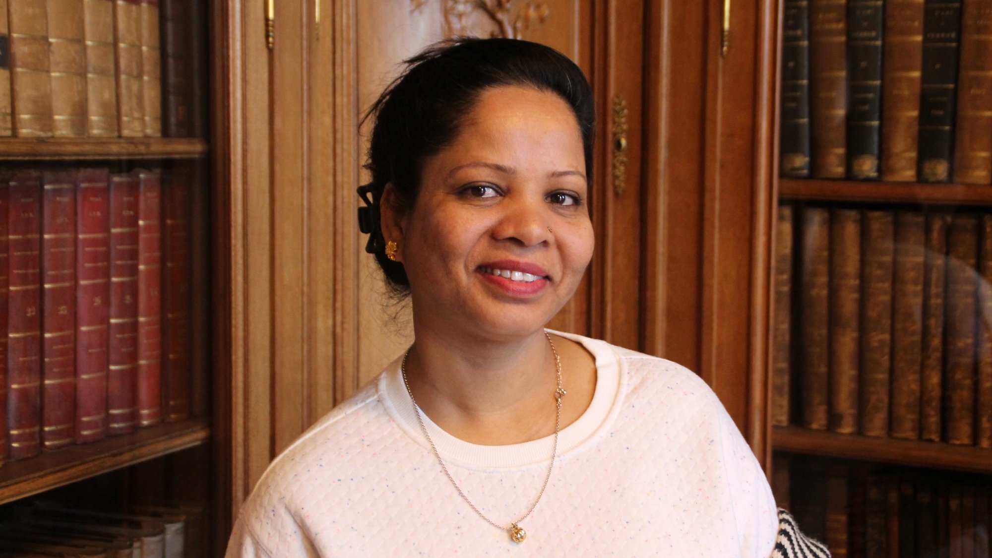 Asia Bibi, pictured in Paris Feb. 26, 2020, is seeking political asylum in France less than a year after fleeing Pakistan for the safety of Canada. The Catholic woman spent nearly a decade on death row after she was falsely accused of blasphemy. (CNS photo/Thomas Oswald, courtesy Aid to the Church in Need)