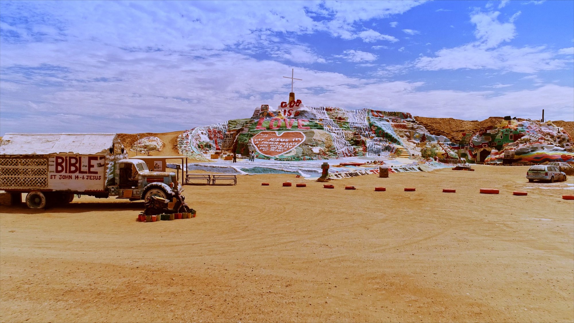Leonard Knight's Salvation Mountain in Niland. (© PICTURE PALACE INC.)