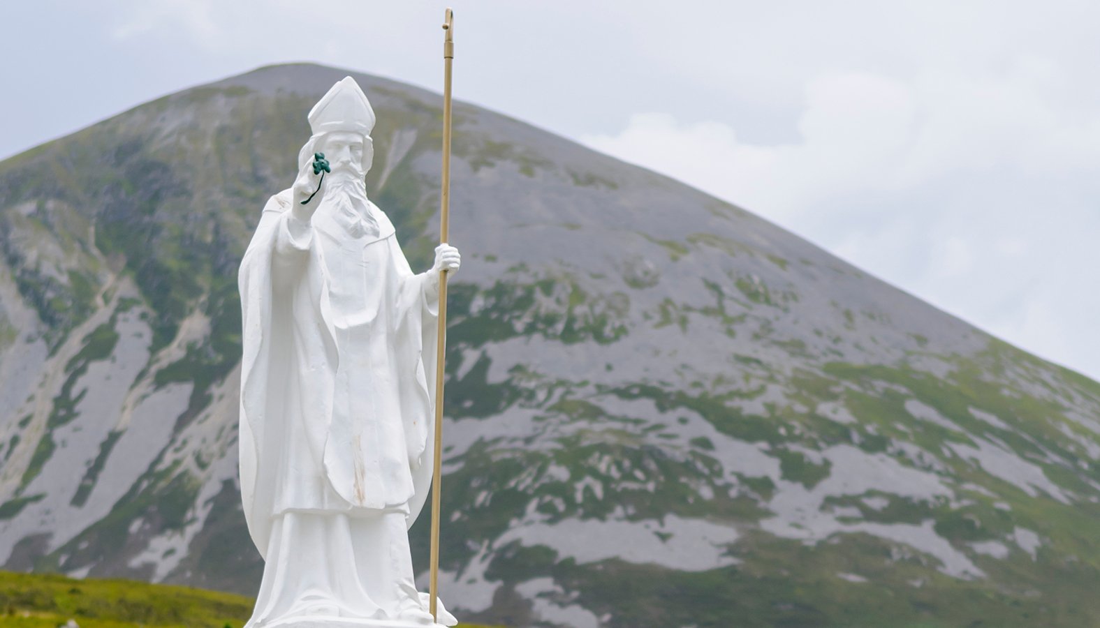 Statue of St. Patrick at the foot of Croagh Patrick mountain. (Steven Barnes/Shutterstock)