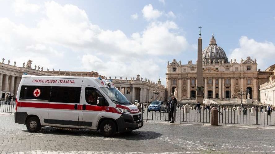 St. Peter's Square following the announcement of a confirmed Covid-19 case on March 6, 2020. (Daniel Ibanez/CNA)