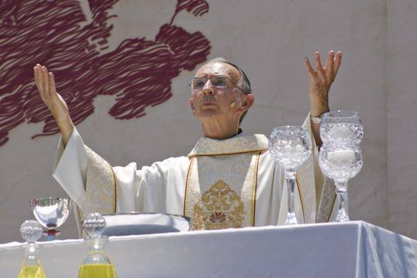 Msgr. John F. Barry celebrates Mass in an undated photo.