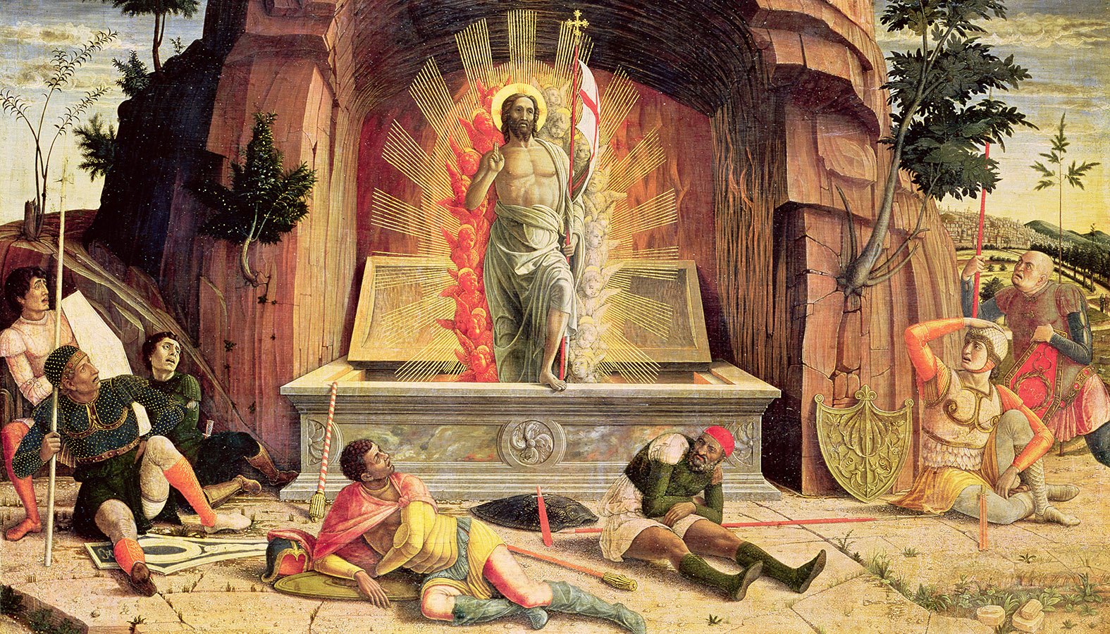"The Resurrection" is depicted in a 15th-century painting by Italian painter Andrea Mantegna. (CNS photo/Bridgeman Images)