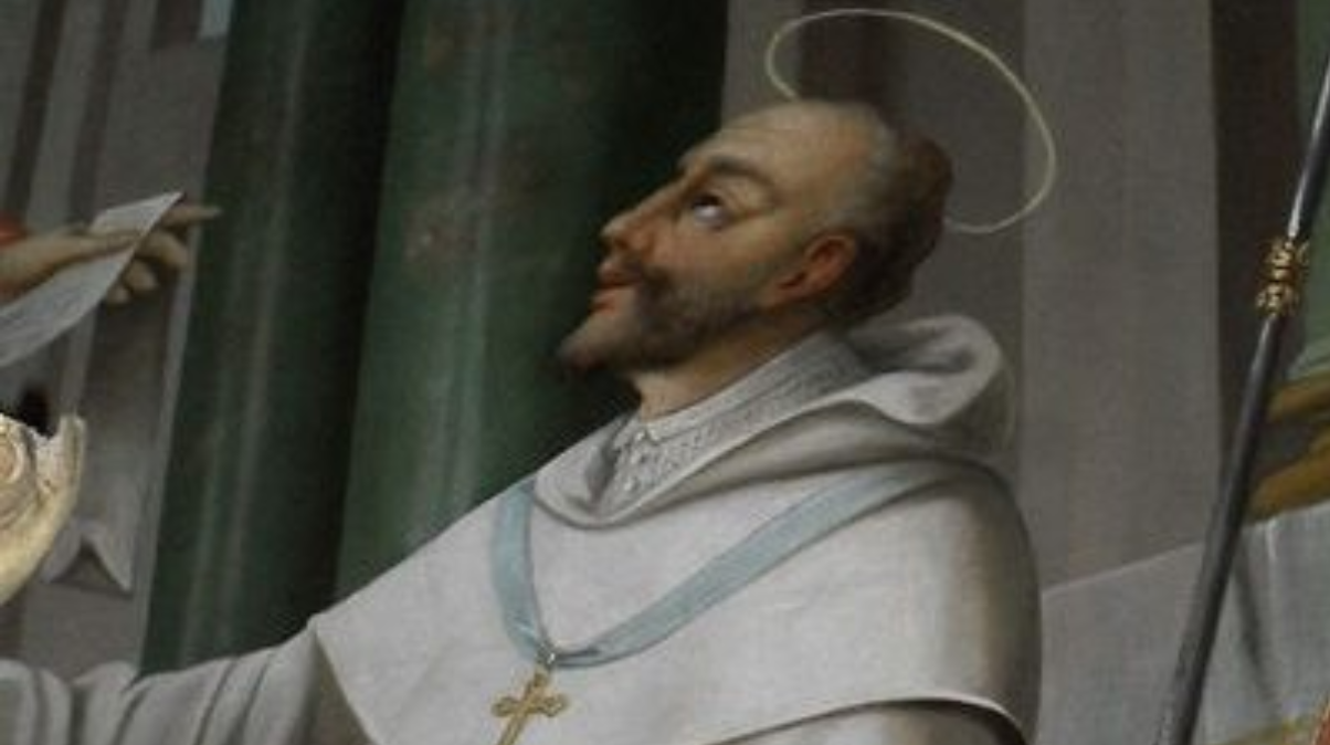 St. Stephen Harding fresco in Apátistvánfalva, Hungary. (Wikipedia)
